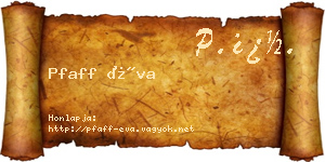 Pfaff Éva névjegykártya